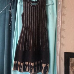 ModCloth Rare Sz S Fit and Flare Cat Dress